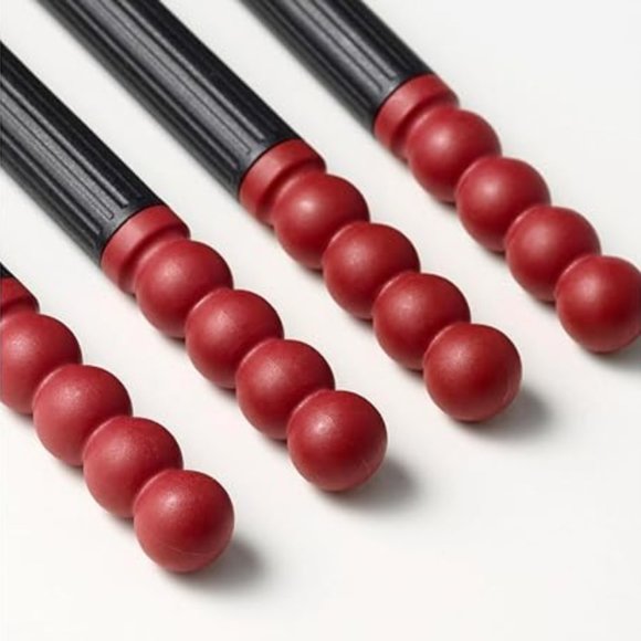 Reusable 9 inch Chopsticks, Red & Black. 4 Pairs Decorative New - Picture 2 of 3